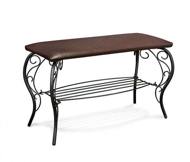 Банкетка на металлокаркасе Грация 685 черный/коричневый - Вид 2