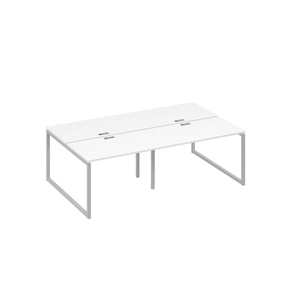 Станция на металлокаркасе QUATTRO 4х120 офисная A4 А4 Б4 173-2 БП белый премиум / металлокаркас серый - Вид 1