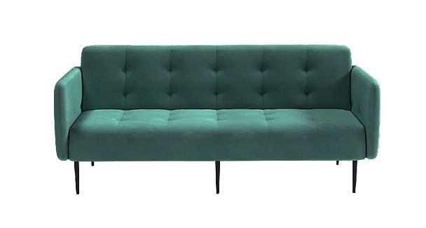 Monaco диван-кровать прямой с подлокотниками, трехместный, бархат 87 - Вид 2