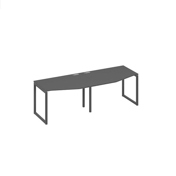 Рабочая станция столы Техно (2х120) на металлокаркасе DUE A4 А4 Б2 061-2 БП антрацит премиум / металлокаркас антрацит - Вид 1