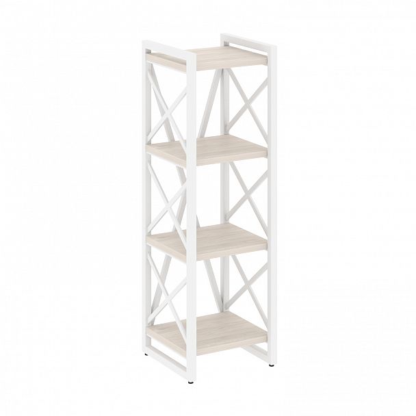 Стеллаж на опорах "Loft" VR.L-MST.O-4.4 денвер светлый/белый - Вид 1