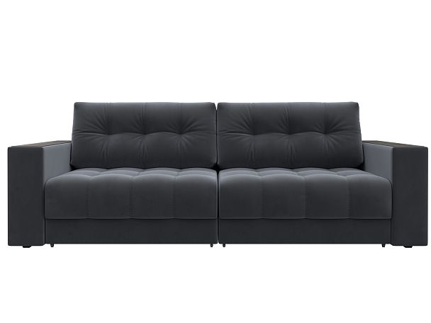 Диван прямой с декором Лига-049 НПБ Велюр серый - Вид 2