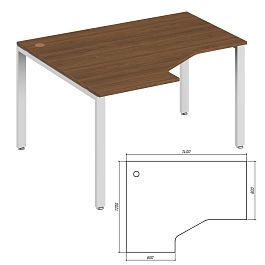 Эргономичный стол левый Trend Metal 140x120x75 орех экко - Фото предпросмотра