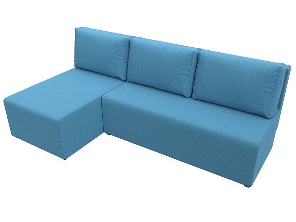 Диван угловой Поло левый угол Рогожка голубой - Вид 5