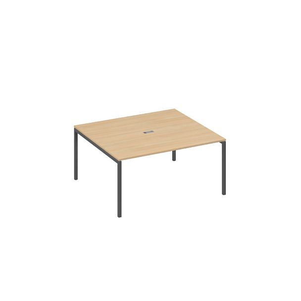 Стол 160 с опорами DUE для переговоров A4 А4 Б2 136 БП натуральный дуб / металлокаркас антрацит - Вид 1