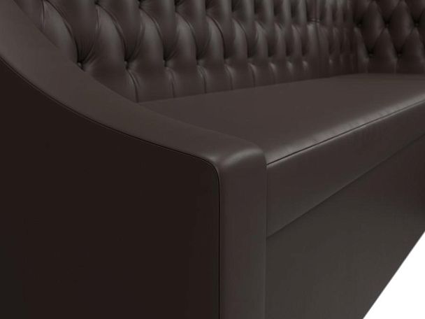 Кухонный угловой диван Мерлин правый (полностью экокожа коричневая) - Вид 4