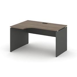 Стайл Проджект Стол рабочий эргоном. SN-D.SPA-011(L) Вяз Благородный/Антрацит NEW/Черная Заглушка 13 - Фото предпросмотра