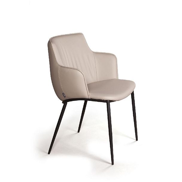 Стул с подлокотниками Sofia, иск.кожа soft-touch, серый - Вид 3