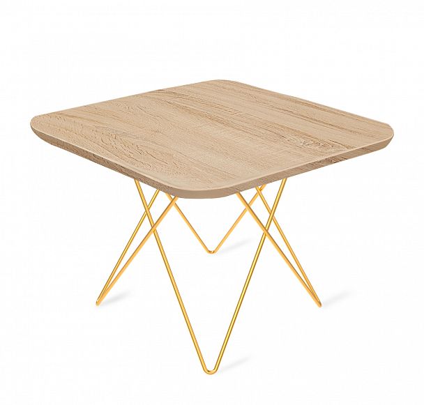 Столик журнальный Sheffilton SHT-TU37/ЛДСП 60/60 золото/дуб сонома - Вид 2