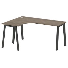 Metal System Стол криволинейный левый на А-образном м/к БА.СА-4 (L) Вяз/Антрацит металл 1600*1200*750 - Фото предпросмотра