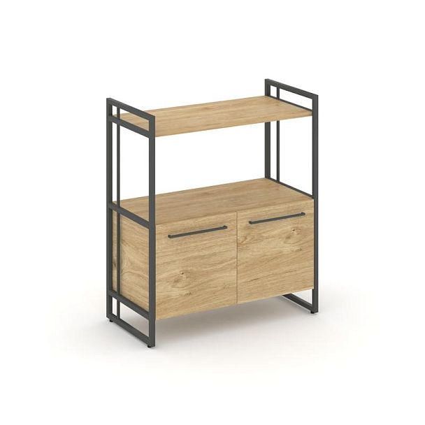 Rift Шкаф 2 ниши широкий RF.SS-22 Тиквуд Светлый/Металл Антрацит 798*396*924 - Вид 1