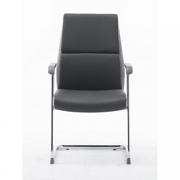 Кресло Лондон CF / хром / темно серая+светло серая (вставки) экокожа - Вид 5