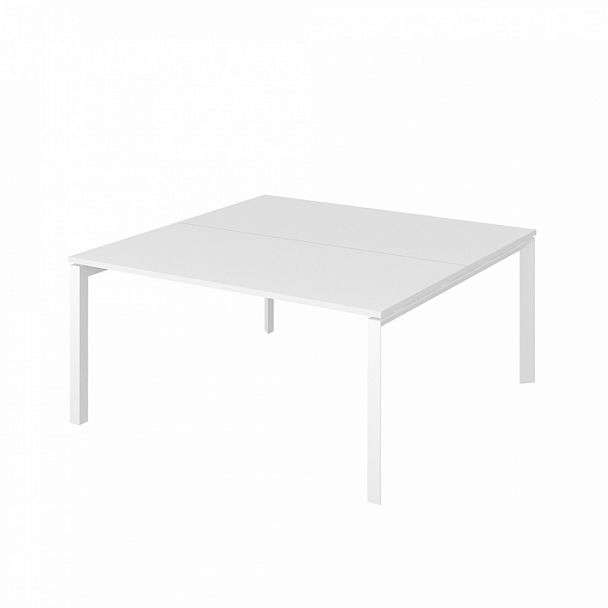 Рабочая станция на металлокаркасе "Столы для персонала" ПК-ТНП-СР160Х160Н2/МК/БЭ-В2-1051 белый - Вид 1