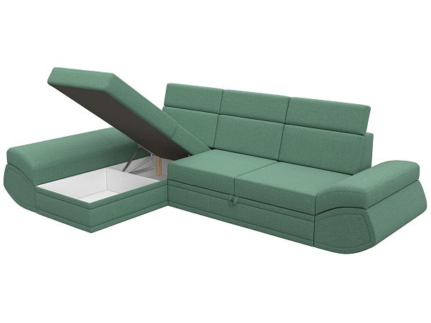 Диван угловой Лига-032 левый угол Рогожка зеленый - Вид 8