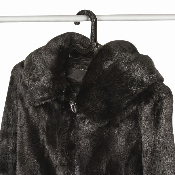 Вешалка-плечики, размер 50-54, пластик, плоская, перекладина, крючки для бретелей, черный, BRABIX, 601655 - Вид 6