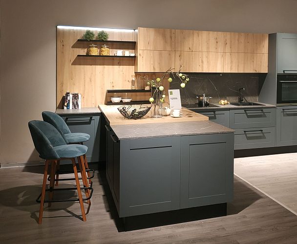 Стул барный Sheffilton SHT-ST34-3/S94 оливковый/гусиная лапка/прозрачный лак/черный - Вид 10