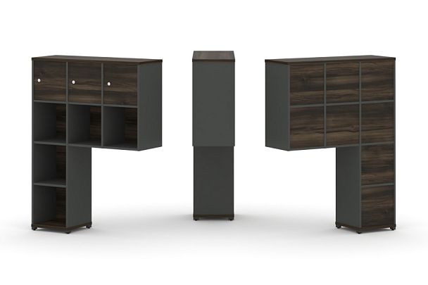 Concept Надставка высокая CN.ONV-003 Дуб Мали/Антрацит/Металл Антрацит 1099*350*1486 - Вид 1