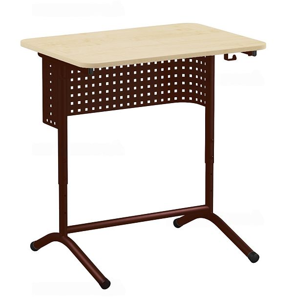 Стол ученический 103 РДП, 1-местный, регулируемый, на каркасе ДУГА с перфорацией (ЛДСП 22 мм), м/к Коричневый, Серый, Черный, гр.5-7 - Вид 4