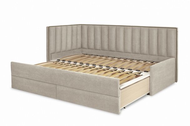 Кровать "Порше" с ящиками, бежевая - Вид 4
