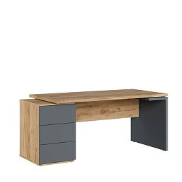 Стол письменный на опорной тумбе Zion Light 178x80x75 дуб крафт золотой - Фото предпросмотра