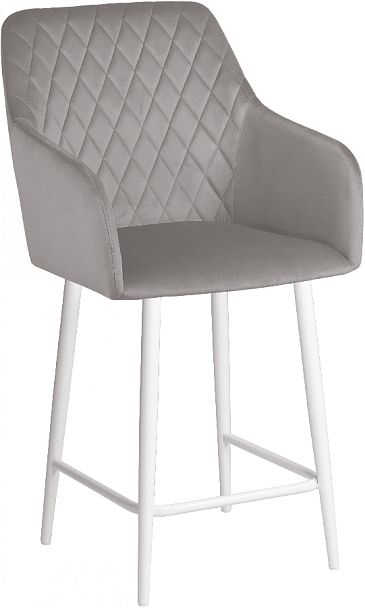 Полубарное поворотное кресло Барли К, Confetti silver/белый - Вид 4