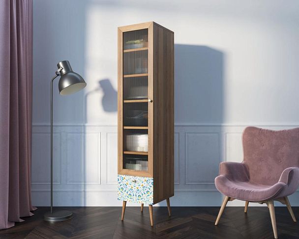 Буфет Berber одностворчатый с ящиком принт 46 арт BB48/Print_46 - Вид 3