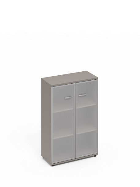 Шкаф средний со стеклом в алюминиевой рамке A4 А4 9367 БП мокко премиум - Вид 1