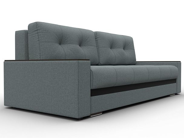 Диван прямой с декором Лига-096 НПБ Рогожка;Экокожа серый - Вид 3