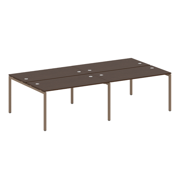 Metal System Quattro Р. ст. на 4 раб. места на П-образном м/к 40БП.СМ-4.3 Венге/Мокко металл 2800*1475*750 - Вид 1