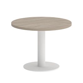 Home Office Стол журнальный круглый VR.SP-5-60.1G Дуб аттик/Белый металл 600*600*453 - Фото предпросмотра