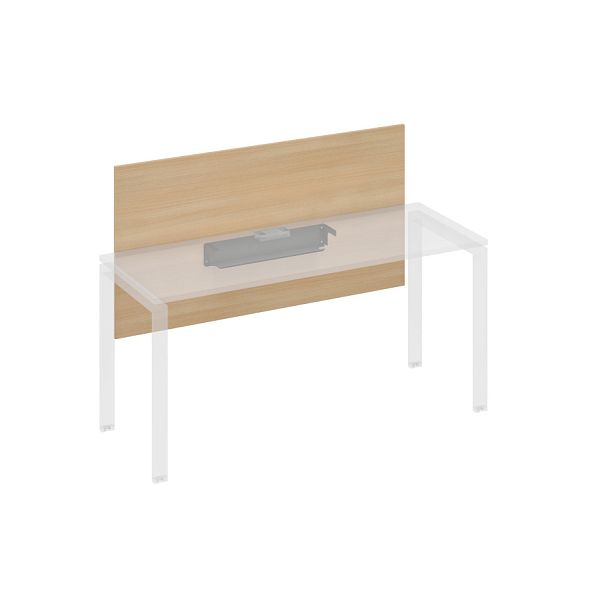 Экран настольный фронтальный большой для стола 160 с кабель-каналом A4 А4 Б 838 БП натуральный дуб / металлокаркас антрацит - Вид 1