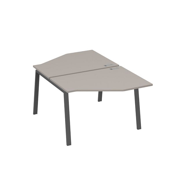 Рабочая станция TRE (2х120) со столами Техно A4 А4 Б3 186  БП мокко премиум / металлокаркас антрацит - Вид 1