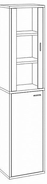 Шкаф-витрина Домино СУ(ш1в2)+1ФГ+1ФС Шамони - Вид 3