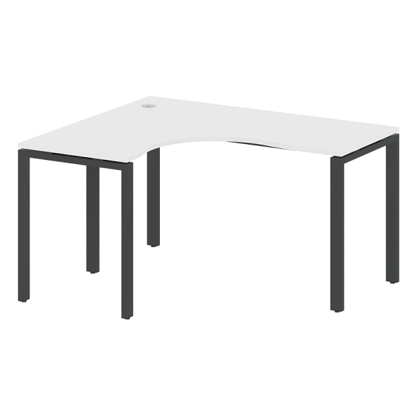 Metal System Стол криволинейный левый на П-образном м/к БП.СА-3 (L) Белый/Антрацит металл 1400*1200*750 - Вид 1