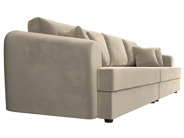 Прямой диван Милтон (полностью микровельвет бежевый) - Вид 3