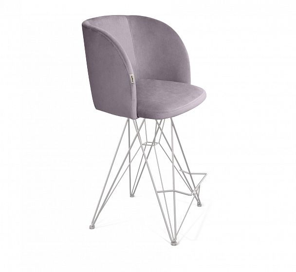 Стул полубарный Sheffilton SHT-ST33/S66-1 сиреневая орхидея/хром лак - Вид 1