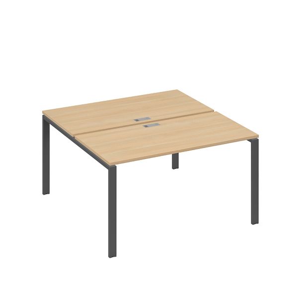 Рабочая станция на металлокаркасе UNO (2х140) A4 А4 Б1 174 БП натуральный дуб / металлокаркас антрацит - Вид 1