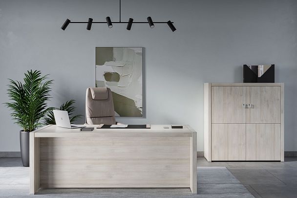 Шкаф для бумаг Solid 78x45x198 светлый дуб - Вид 12