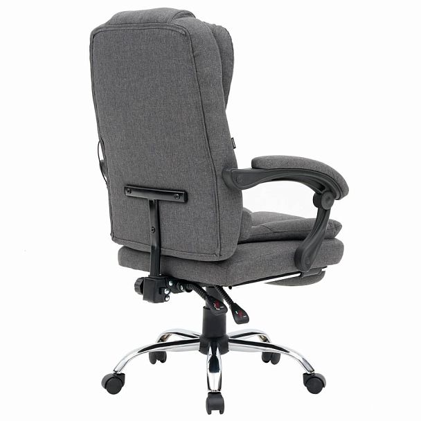 Кресло офисное CROMEX "Chill MS-005", с функцией вибромассажа, подножка, ткань, серое, 532959 - Вид 3