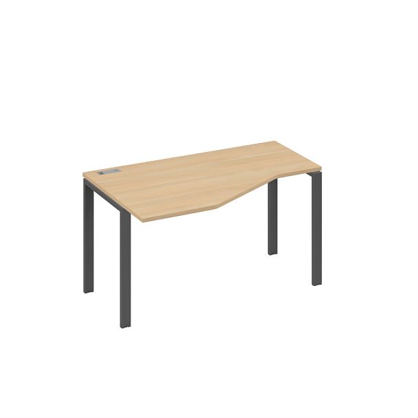 Стол 140х90 эргономичный левый Техно каркас UNO A4 А4 Б1 053 БП натуральный дуб / металлокаркас антрацит - Вид 1