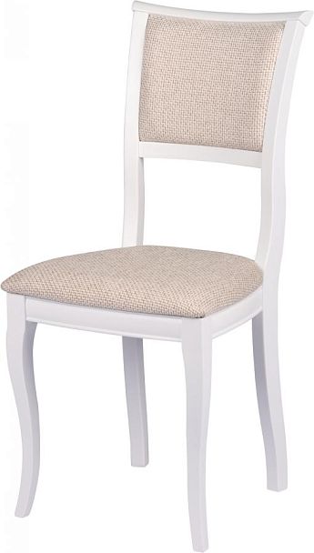 Стул деревянный с мягким сиденьем Камир Белый/Кремовая рогожка - Вид 1
