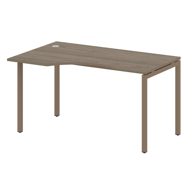 Metal System Стол криволинейный левый на П-образном м/к БП.СА-2 (L) Акация/Антрацит металл 1400*900*750 - Вид 1