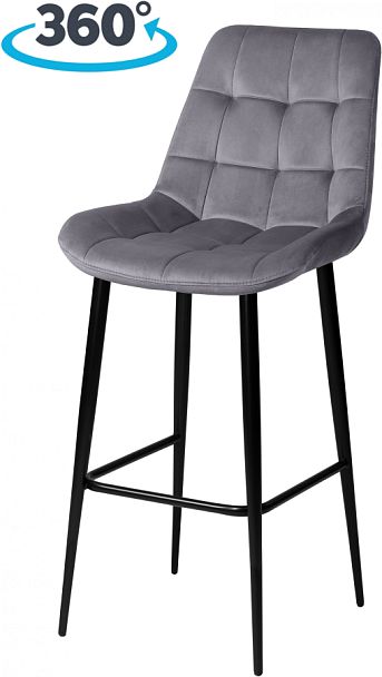 Комплект барных поворотных стульев Эйден, темно-серый H-15/черный, 3 шт. - Вид 1