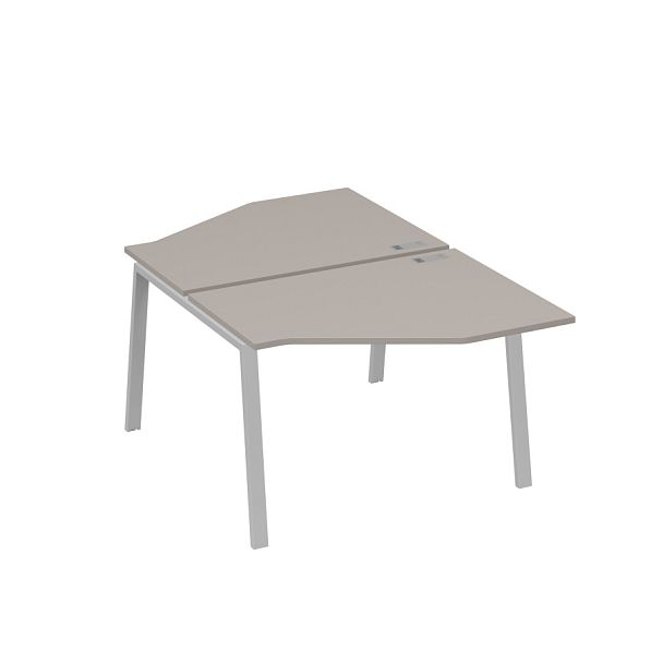 Рабочая станция TRE (2х120) со столами Техно A4 А4 Б3 186  БП мокко премиум / металлокаркас серый - Вид 1