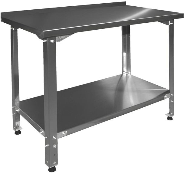 Стол СПН 1200х600х850, полка сплошная нерж., борт - Вид 1