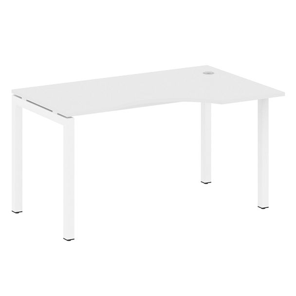 Metal System Quattro Стол криволинейный правый на П-образном м/к 50БП.СА-2 (R) Белый/Белый металл 1400*900*750 - Вид 1