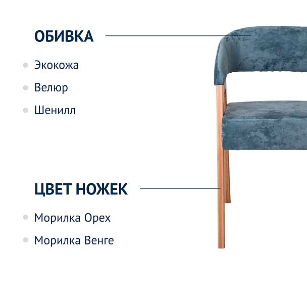 Стул Ricco, велюр Palermo sky 08, ножки бук - Вид 3