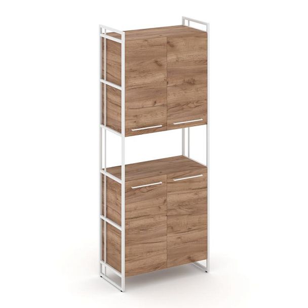 Rift Шкаф 5 ниш широкий RF.SS-52 Дуб Табак/Металл Белый 420*396*2010 - Вид 1