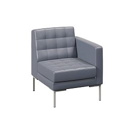 Forest Секция с подлокотником одноместная FR-SP-01 (L) Oregon 17/Металл Серый 690*800*840 - Фото предпросмотра