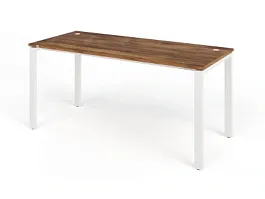 TANDEM RTD067-MK-160-SH Стол прямой на металлокаркасе ун-й 1600х700х750 Таксония шоколадная/Белый - Фото предпросмотра